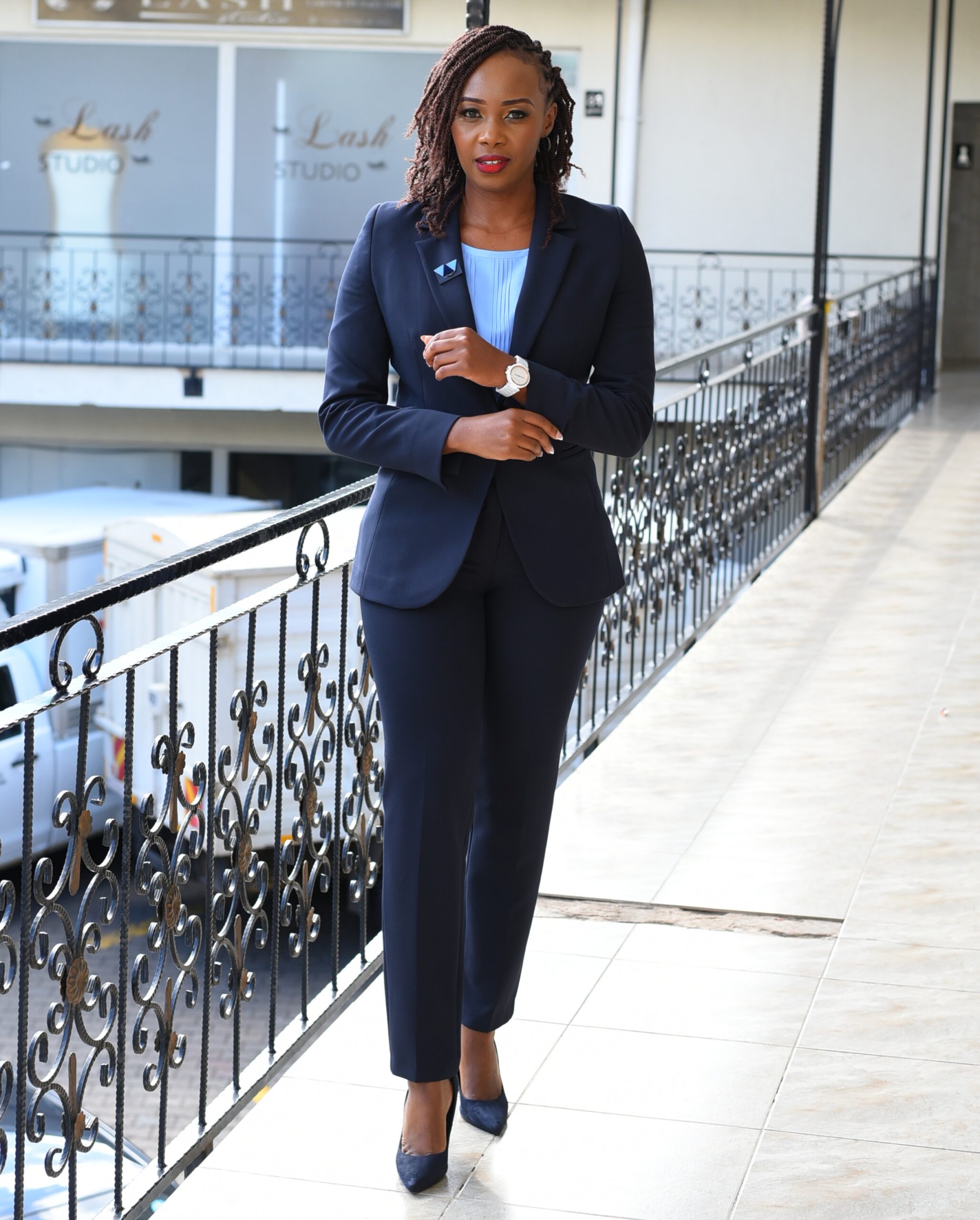 Plain Coloured Women Trouser Suits – Shades of Blue - Image 10