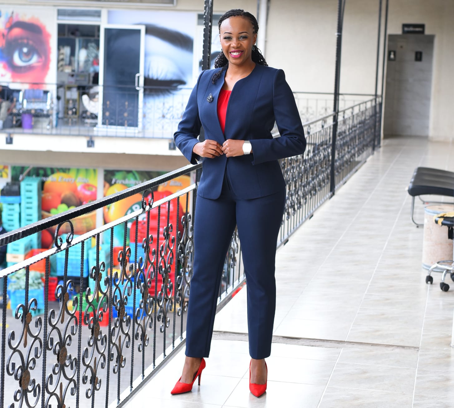 Plain Coloured Women Trouser Suits – Shades of Blue - Image 6