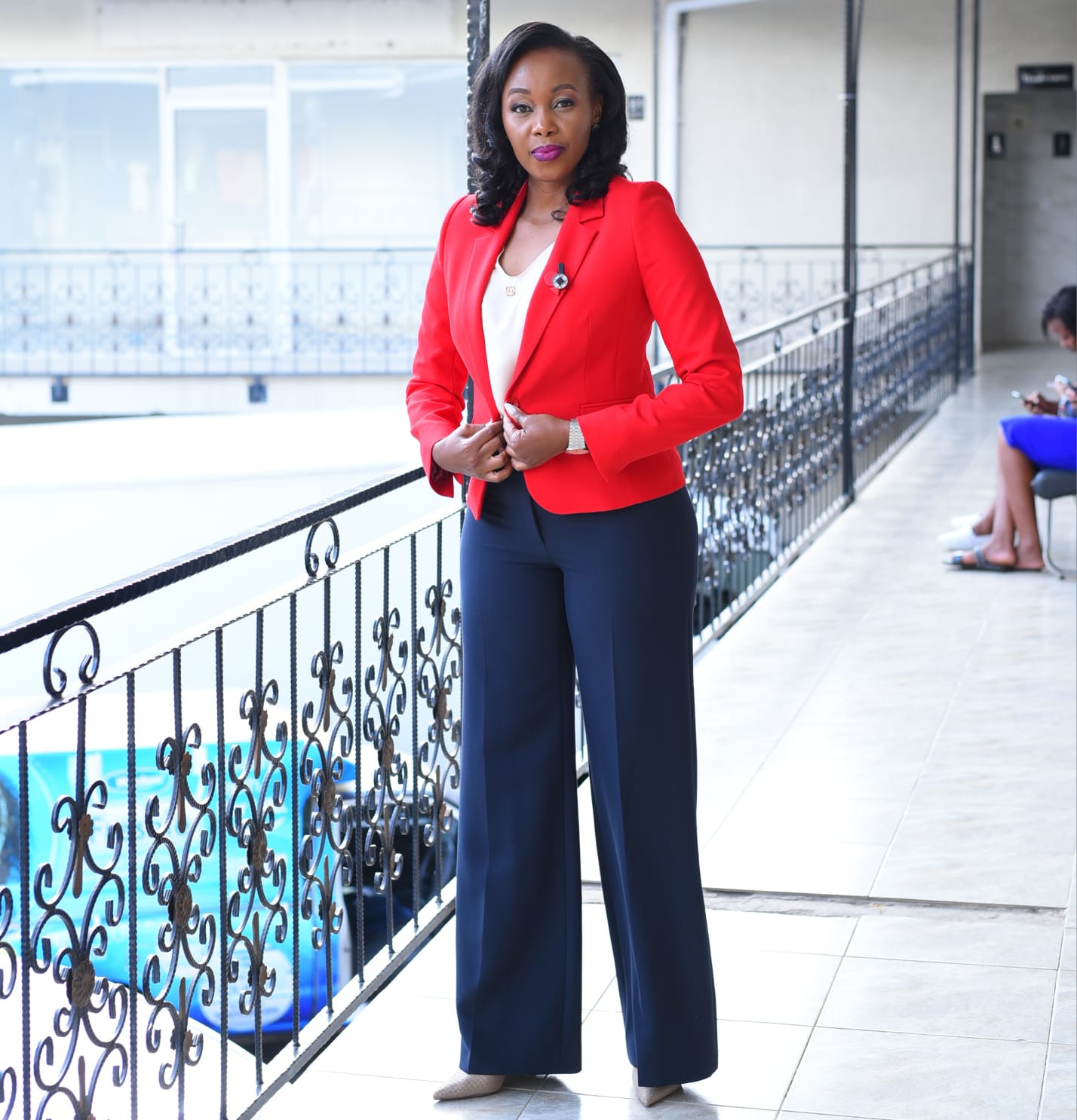 Red Plain Blazer - Image 2